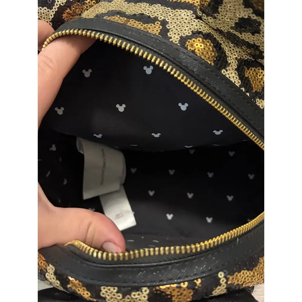 NEW Disney Loungefly Backpack Animal Kingdom Minnie Mouse Leopard Print Bag